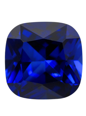 肥正方34#蓝刚玉戒面裸石尖底 枕形合成培育皇家蓝蓝宝石珠宝主石