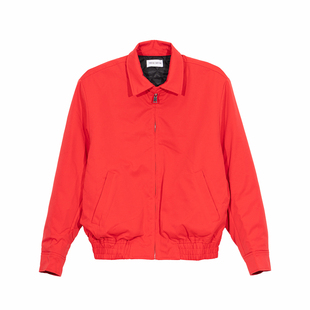 Holocene美式潮牌高街红色哈灵顿夹克男冬季小众简约廓形百搭外套