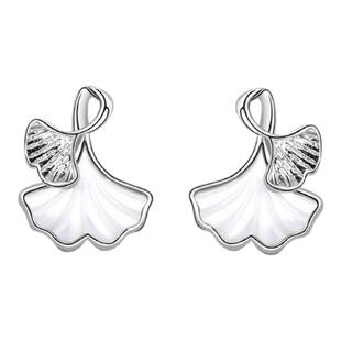 三生有幸925纯银耳钉女ins小众设计杏叶耳饰高级感耳环送女友礼物