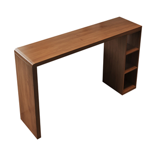 复古实木吧台桌家用小户型隔断长条桌子商用高脚桌靠墙书桌椅组合