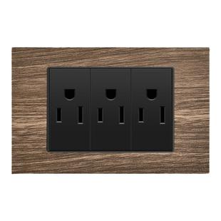 118型台湾美式六孔LED开关15A复古木纹台标插座带USB+Type-c插座