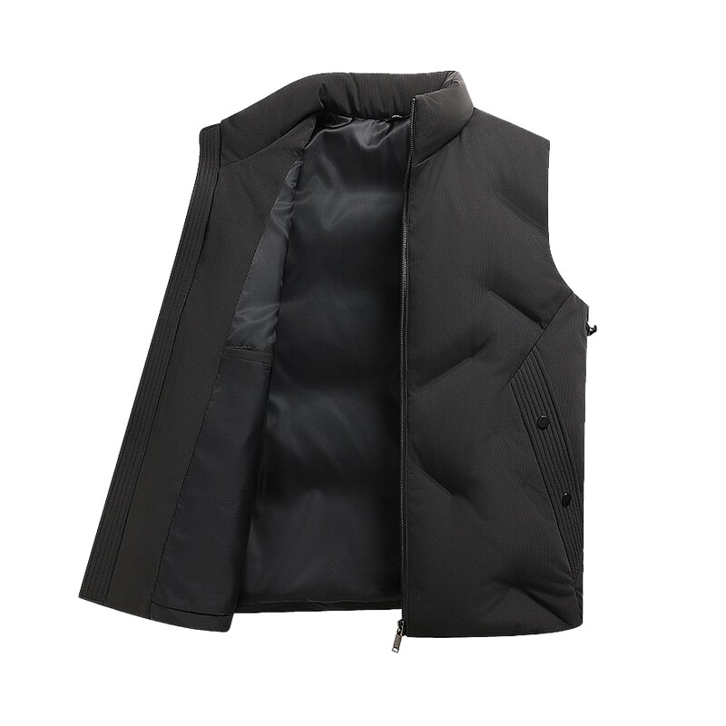 雪中飞2025冬新款男士短款羽绒背心马甲时髦立领时尚简约保暖舒适