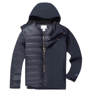 2025秋冬新款哥伦比亚男防水金点热能羽绒内胆三合一冲锋衣XE5569