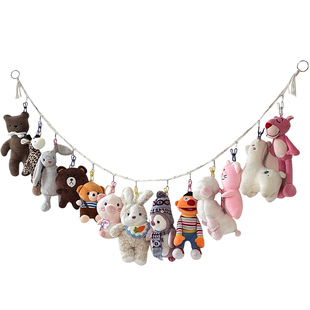 娃娃收纳墙上固定神器多夹玩偶毛绒玩具房间装饰公仔挂件展示挂绳