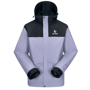 美特斯邦威春季新款男女同款户外休闲登山徒步防风防水冲锋衣外套