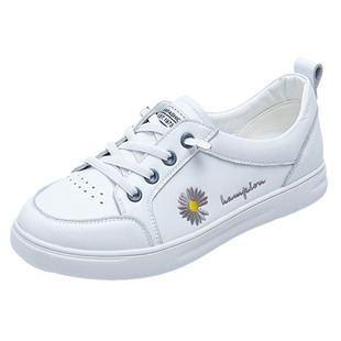 真皮平底大码板鞋女41到43脚宽胖妹妹懒人鞋圆头女鞋时尚小白鞋潮