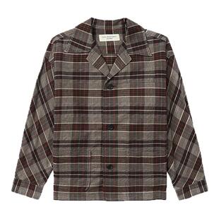 BEAMS BOY女装格纹长袖衬衫复古文艺风翻领排扣外搭上衣110138XL