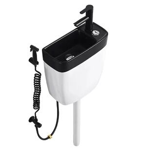 [补贴15%】JOMOW带盖板蹲便器带洗手盆冲水箱 蹲坑式陶瓷便池防臭