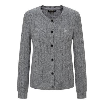 Scofield女简约圆领绞花针织开衫