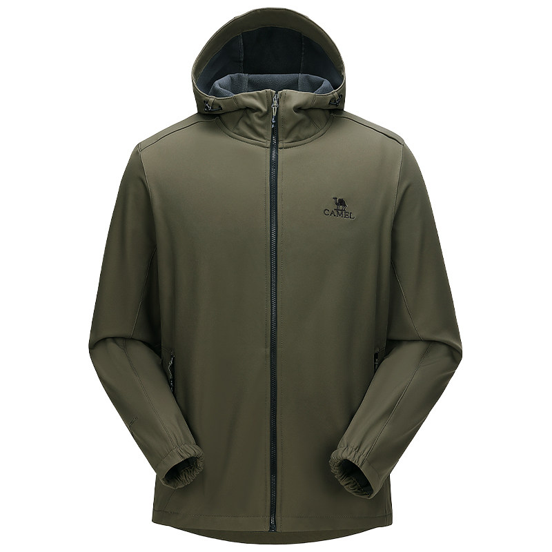 [岩壳Evo]骆驼户外软壳衣男防风防泼水薄绒夹克徒步登山服外套女
