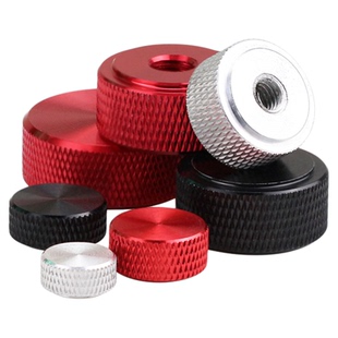 铝合金扁头手拧螺母CD纹装饰螺丝帽盖母滚花圆形手扭螺帽M3-M8