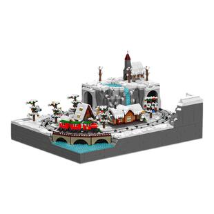 宇星模王旗舰店圣诞节轨道火车乐园高难度拼装积木玩具益智礼物