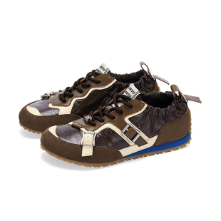 董璇同款|SUGARSU酥履新款复古红色德训休闲拼色芭蕾阿甘鞋女