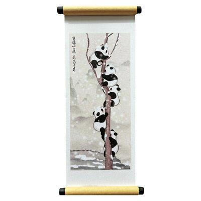 创意国画风卷轴大熊猫冰箱贴