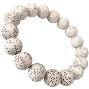 海南脱脂星月菩提正月圆珠单圈手串12/13mm佛珠文玩桶珠男女手链