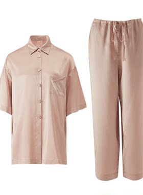 万事利女士真丝短袖家居服可外穿