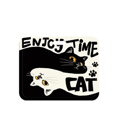 原创【黑白猫猫】学生证卡壳可伸缩挂扣绳身份证校园卡防丢饭卡套