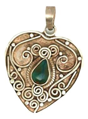 尼泊尔手工女925银宫廷复古吊坠