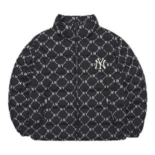 MLB官方 男女情侣短款羽绒服钻石老花保暖外套潮秋冬新款DJM08