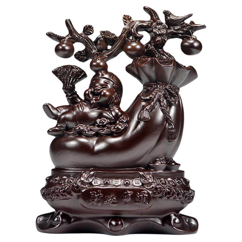 黑檀木雕财运亨通摆件开业工艺品