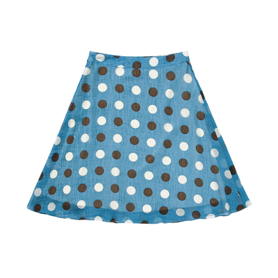 UNRETRO复古双层波点半身裙女