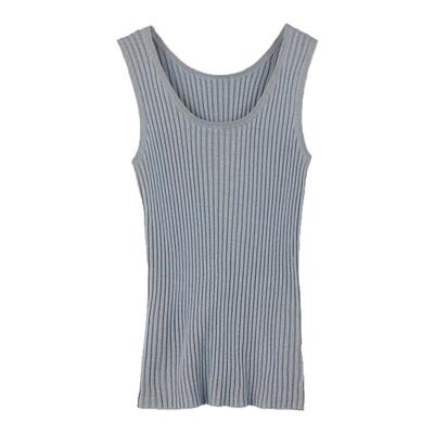 GOBI戈壁2025年夏季新品女士纯色U领无袖背心羊绒打底T恤WK0984