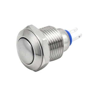 8/10mm迷你金属按钮开关自锁复位高平头微型超小圆形带LED灯按键