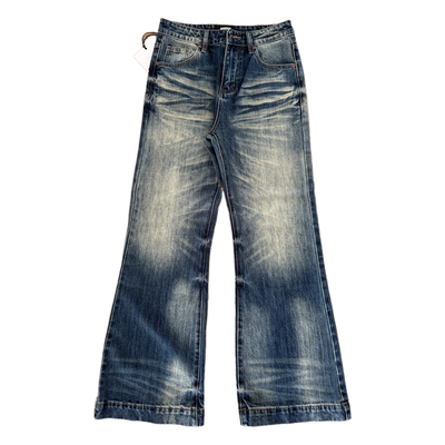 秋季美式复古水洗蓝色牛仔裤男