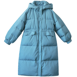 【薄荷绿湖】复古连帽长款羽绒服女冬季2025新款加厚保暖时尚外套