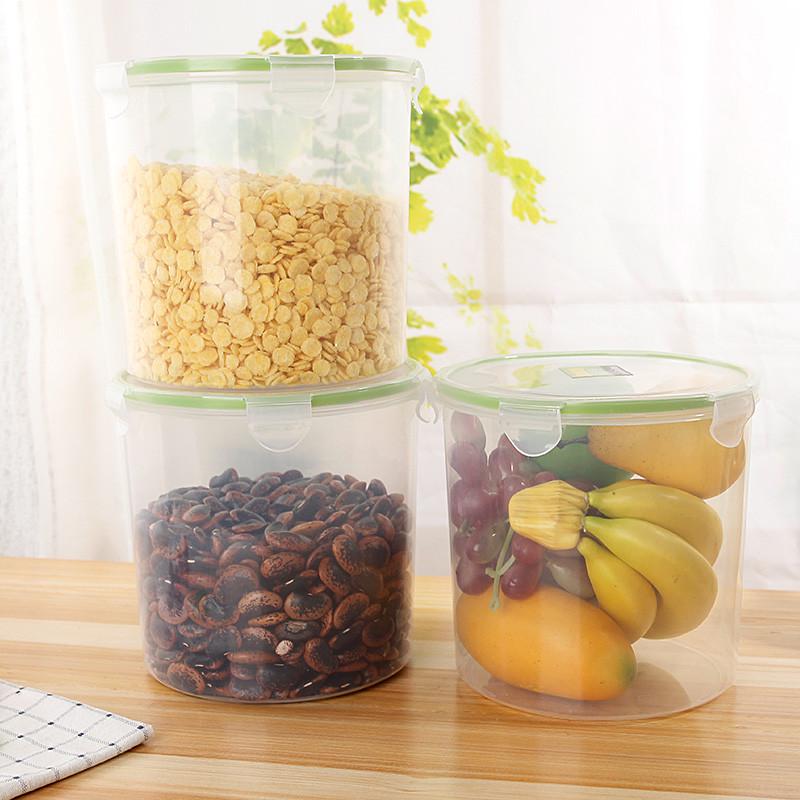 特大号圆形保鲜盒4000ML塑料密封盒冰箱收纳盒大号储物盒大容量