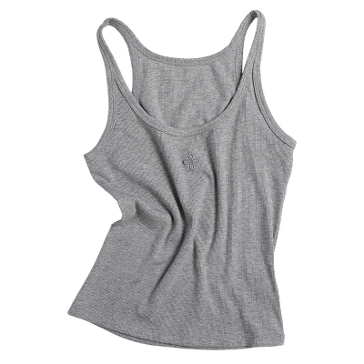 CLIMAX VISION天然优可丝肌理感十字花U领弹力打底吊带背心