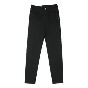 梵凯牛仔裤女2024冬修身微弹加绒保暖九分牛仔裤紧身显瘦铅笔裤冬