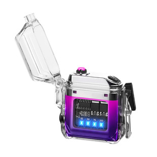 车载防风防水脉冲点烟器充电照明手电双电弧野外求生无明火打火机