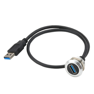 D型USB3.0母座接口数据线免焊延长双通对接固定插座面板带线模块2