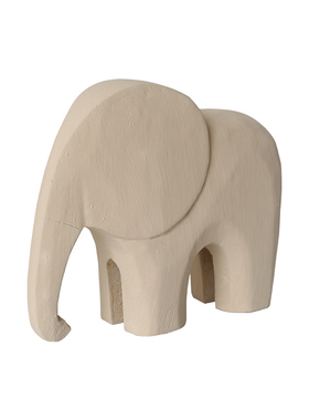 北欧复古木质工艺大象摆件家居客厅书房样板房民宿前台装饰艺术品
