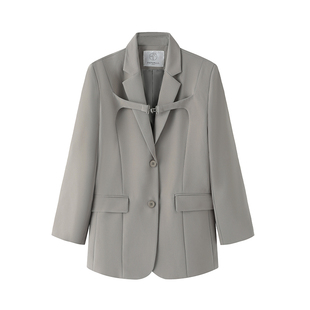 PAPERLLL辛间小众设计感西服套装2025秋装上衣高级白色西装外套女