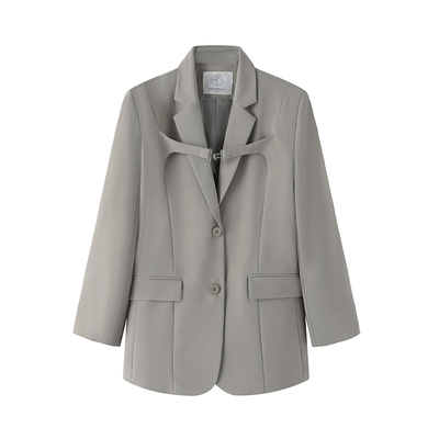 常规袖百搭通勤长袖锁扣西装