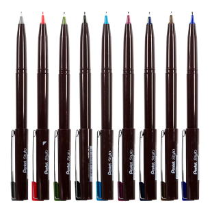 日本pentel/派通鸭嘴笔草图笔JM20纤维笔手绘勾线笔速写笔商务签字笔漫画绘图笔设计草图笔黑签名笔stylo