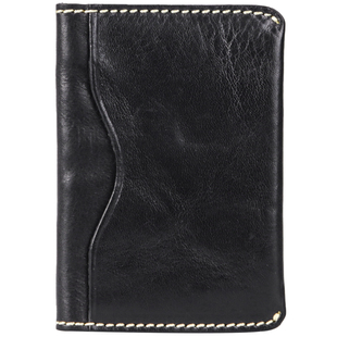 真皮薄款复古小卡包头层植鞣牛皮银行卡折叠大钞收纳便携小零钱包