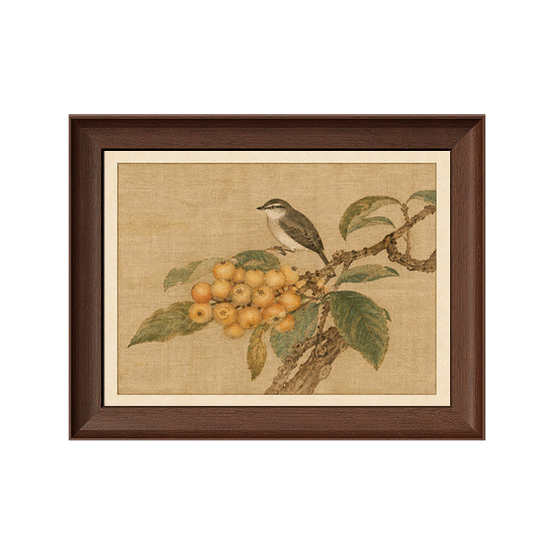 中古风花鸟电表箱画餐厅遮挡挂画