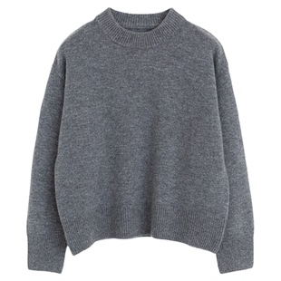 全羊毛女童毛衣大童2025秋冬圆领针织衫初中生羊毛衫女孩内搭上衣