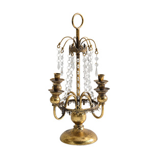 复古金属铁艺烛台法式精致金色烛台摆件中古vintage烛台软装摆件