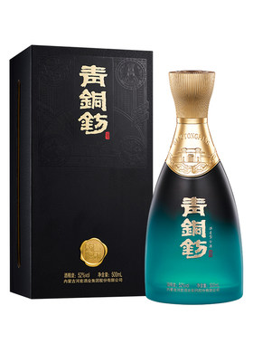 河套酒业 52度青铜钫 浓香型纯粮食白酒500ml单瓶礼盒装送礼优选