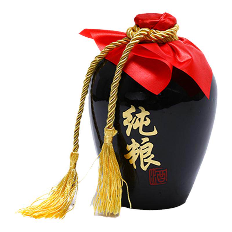 陶瓷酒瓶酒罐复古黑釉烤花酒罐