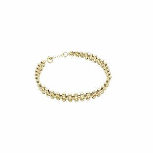 TYUSHA原创 美国进口14K注金包金金豆手链手镯女礼物超洋气不褪色