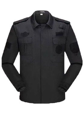 保安服套装男秋冬加厚黑色长袖春秋执勤工作服冬装安保工装制服裤