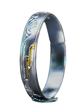 义清堂足银手工錾刻喜上眉梢手镯