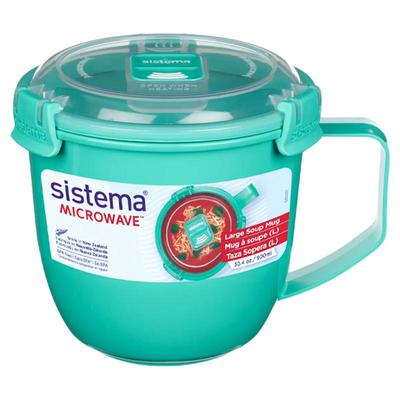 sistema 早餐杯牛奶杯隔夜燕麦杯家用可微波炉加热酸奶带盖900ml