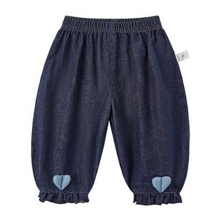 女童加绒牛仔裤秋冬婴儿保暖裤子冬款婴儿薄绒长裤宝宝哈伦裤冬季