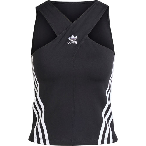 Adidas/阿迪达斯官方正品三叶草女士修身交叉肩带无袖背心JM9258